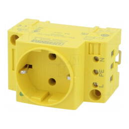 Conector alimentare AC galben terminal cu şurub | Electronic-mag.ro | Componente Electronice