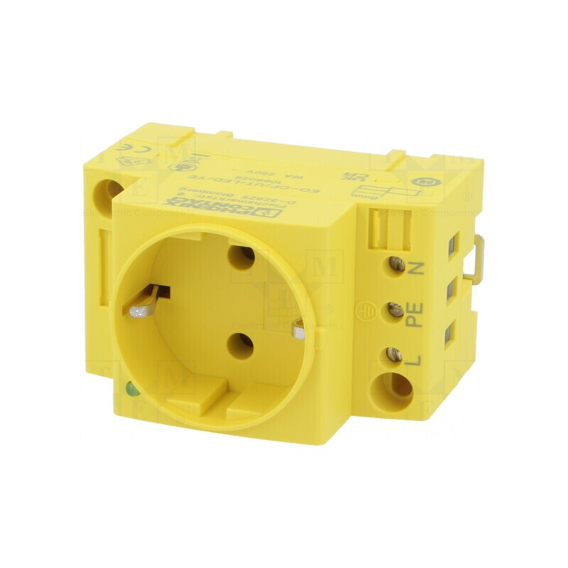Conector alimentare AC galben terminal cu şurub | Electronic-mag.ro | Componente Electronice