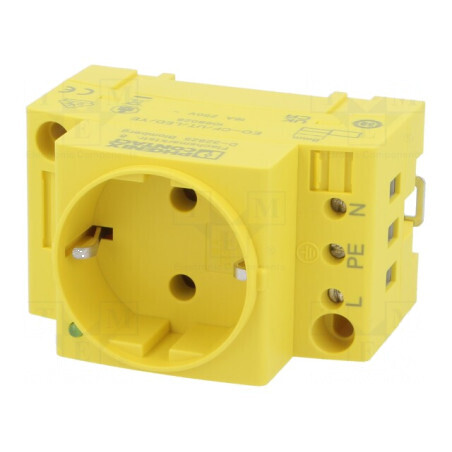 Conector alimentare AC galben terminal cu şurub | Electronic-mag.ro | Componente Electronice