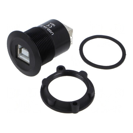Adaptor USB B soclu din ambele părţi USB 2.0 Filet: M22 | Electronic-mag.ro | Componente Electronice