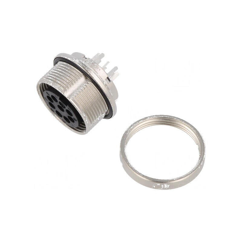Conector M16 PIN 8 IP67 60V 5A THT Zinc Alloy Socket | Electronic-mag.ro | Componente Electronice