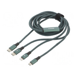 Cablu USB 2.0 1,5m verde textilă | Electronic-mag.ro | Componente Electronice