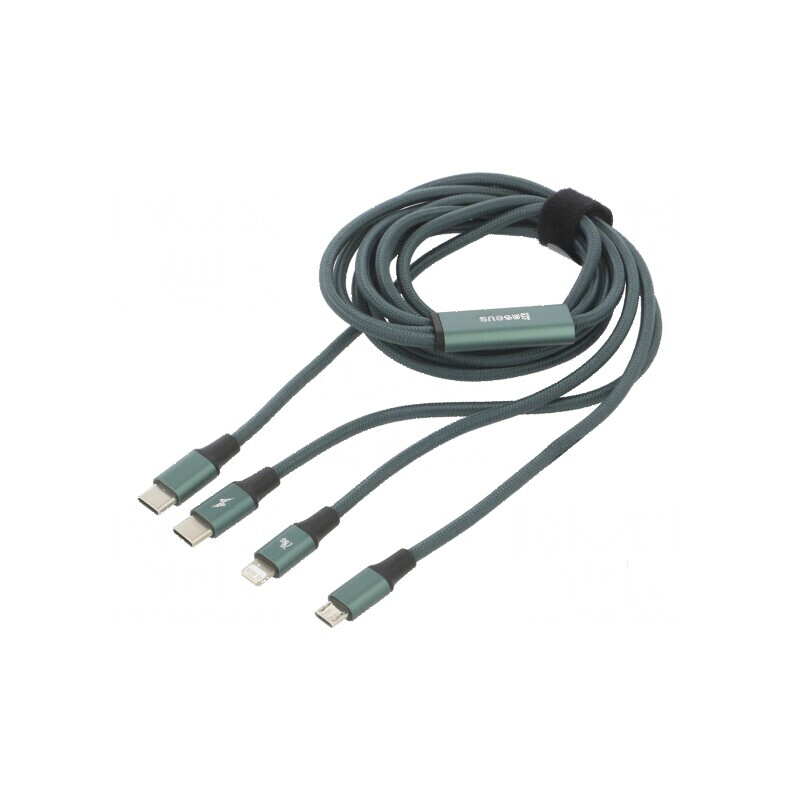 Cablu USB 2.0 1,5m verde textilă | Electronic-mag.ro | Componente Electronice