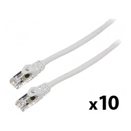 Patch cord F/UTP 6 litat CCA PVC gri 2m 26AWG Fire: 8 10buc. - Cablu de internet gri 2m | Electronic-mag.ro | Componente Electronice