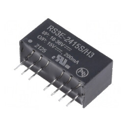 Convertor DC/DC 3W 18-36V la 15V 200mA SIP8 | Electronic-mag.ro | Componente Electronice