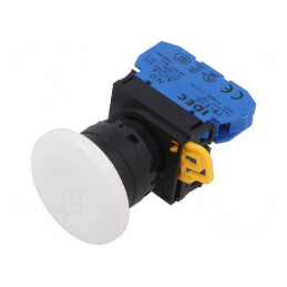 Comutator cu acționare prin apăsare 22mm 2 NO albă | Electronic-mag.ro | Componente Electronice