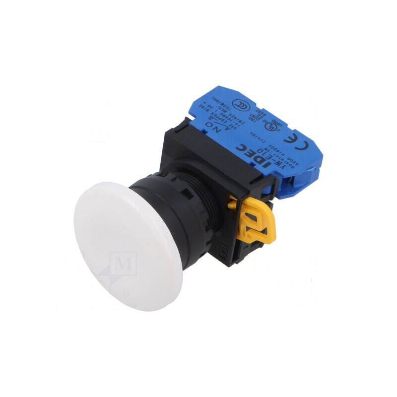 Comutator cu acționare prin apăsare 22mm 2 NO albă | Electronic-mag.ro | Componente Electronice