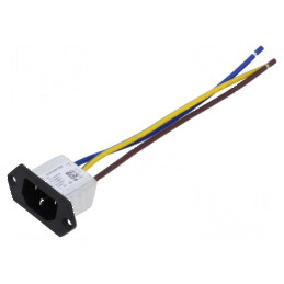 Conector alimentare AC soclu tată 10A 250VAC IEC 60320 | Electronic-mag.ro | Componente Electronice