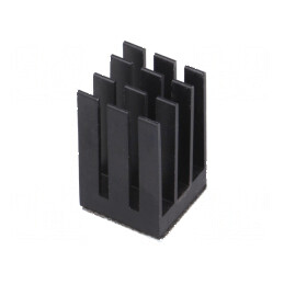 Radiator cu aripioare negre extrudate 15mm x 15mm | Electronic-mag.ro | Componente Electronice