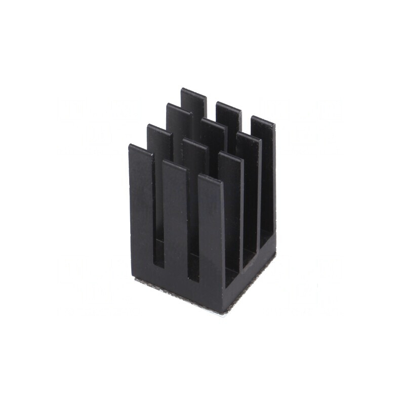 Radiator cu aripioare negre extrudate 15mm x 15mm | Electronic-mag.ro | Componente Electronice