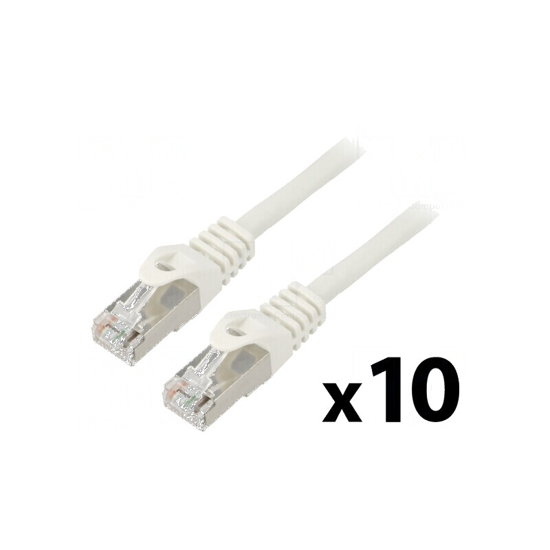 Patch cord F/UTP 6 litat CCA PVC alb 2m 26AWG - Set de 10 bucăți | Electronic-mag.ro | Componente Electronice