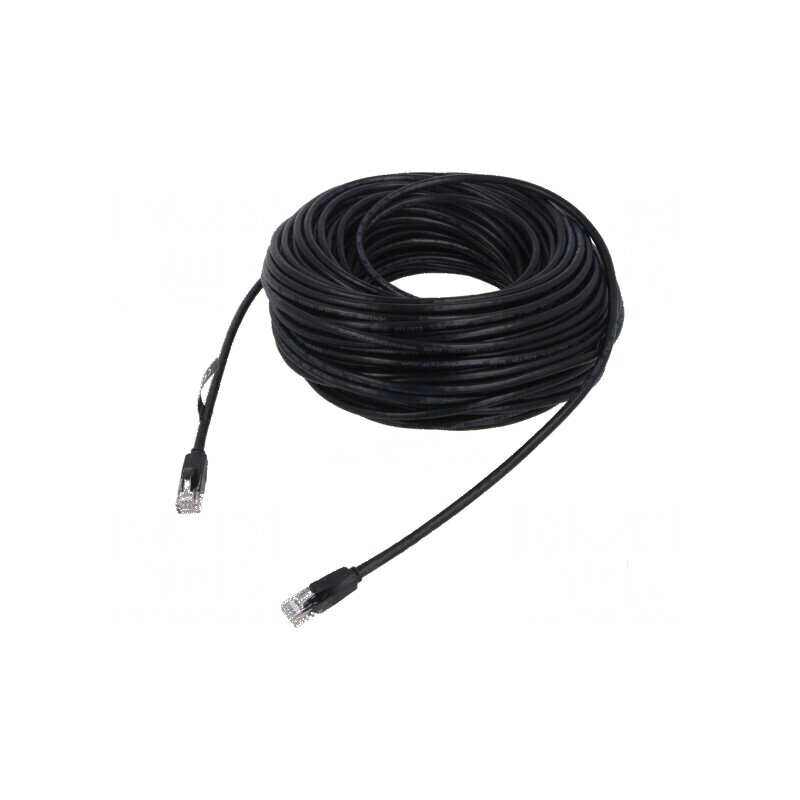 Patch cord U/UTP 6 litat CCA PVC negru 35m 26AWG | Electronic-mag.ro | Componente Electronice