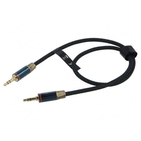 Cablu Jack 3,5mm mufă, din ambele părţi 0,5m aurit | Electronic-mag.ro | Componente Electronice