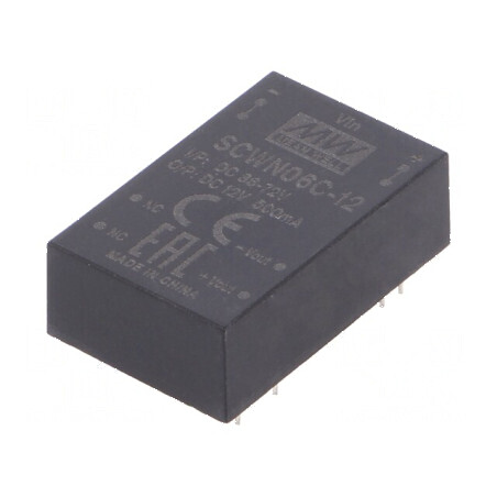 Adaptor DC/DC 6W 36-72V la 12VDC 500mA DIP24 | Electronic-mag.ro | Componente Electronice
