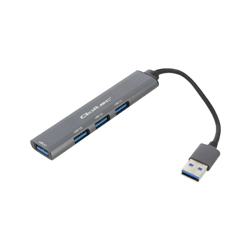 Hub USB USB A soclu x4,USB A mufă USB 3.0 PnP grafit 5Gbps - Hub USB 4 porturi USB 3.0 | Electronic-mag.ro | Componente Electronice