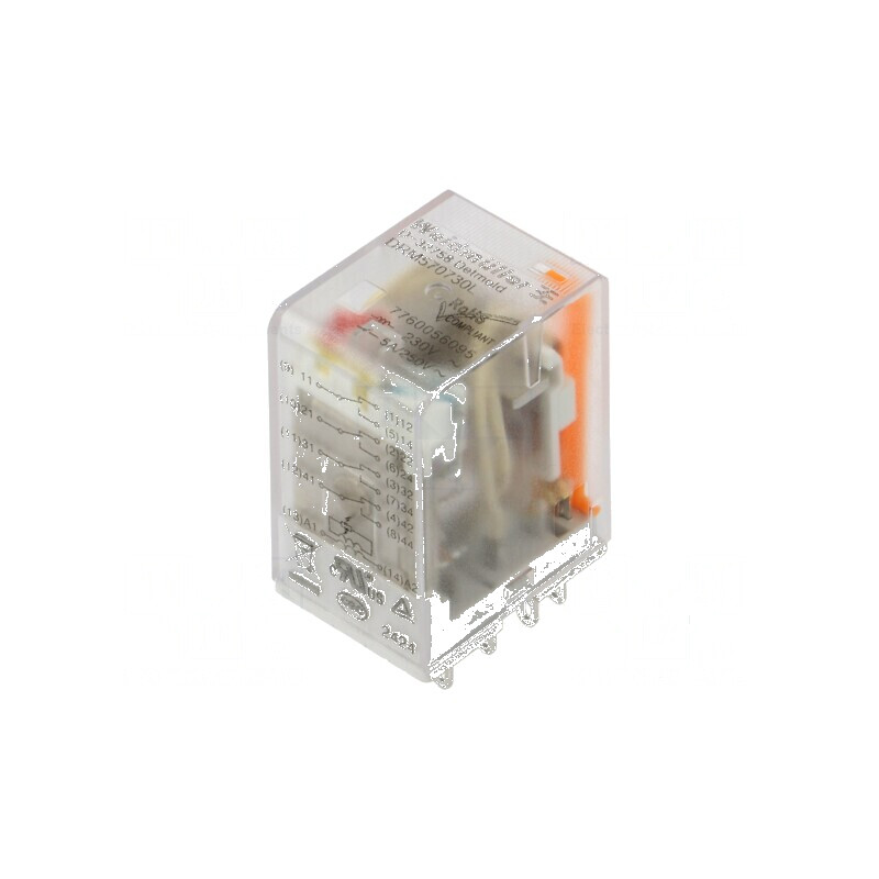 Releu electromagnetic 4PDT 230VAC 5A | Electronic-mag.ro | Componente Electronice