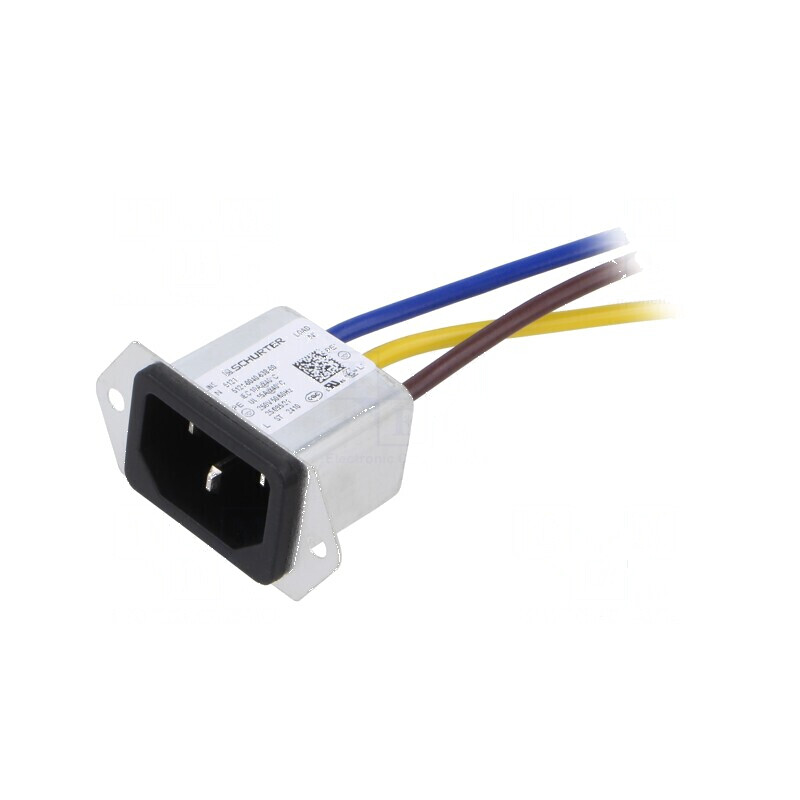 Conector AC soclu tată 10A 250VAC IEC 60320 5121 | Electronic-mag.ro | Componente Electronice