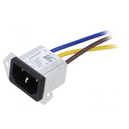 Conector AC soclu tată 10A 250VAC IEC 60320 5121 | Electronic-mag.ro | Componente Electronice