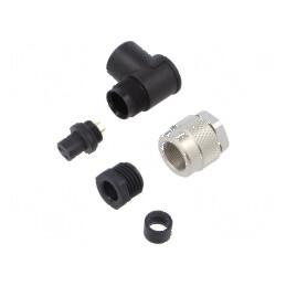 Conector M9 mufă mamă IP67 PIN: 2 aurit | Electronic-mag.ro | Componente Electronice