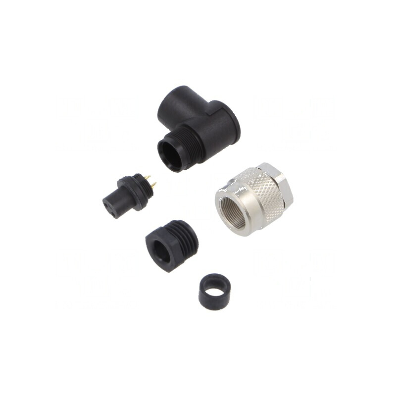 Conector M9 mufă mamă IP67 PIN: 2 aurit | Electronic-mag.ro | Componente Electronice