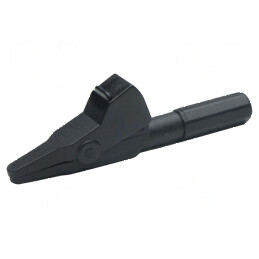 Bornă crocodil 20A neagră - Capacitate prindere max. 7mm | Electronic-mag.ro | Componente Electronice