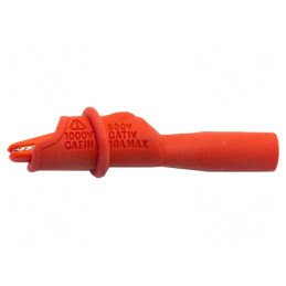 Bornă crocodil roşie 8,9mm 10A 1kV | Electronic-mag.ro | Componente Electronice