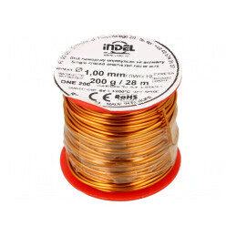 Sârmă emailată 1mm 0,2kg -65÷200°C - Cu Fire | Electronic-mag.ro | Componente Electronice