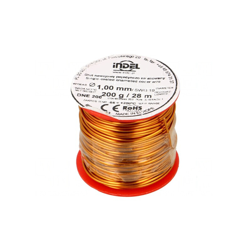 Sârmă emailată 1mm 0,2kg -65÷200°C - Cu Fire | Electronic-mag.ro | Componente Electronice