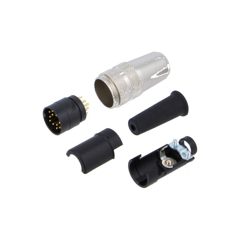 Conector M16 mufă tată lipire pe cablu 12 PIN 3A 32V drept | Electronic-mag.ro | Componente Electronice