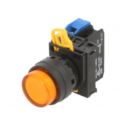 Comutator cu LED 22mm, 1 contact normal deschis, acţionat prin apăsare | Electronic-mag.ro | Componente Electronice
