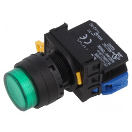 Comutator cu acționare prin apăsare verde 22mm | Electronic-mag.ro | Componente Electronice