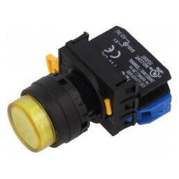 Comutator acţionat prin apăsare 22mm galben | Electronic-mag.ro | Componente Electronice