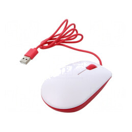 Mouse optic USB alb și roșu | Electronic-mag.ro | Componente Electronice