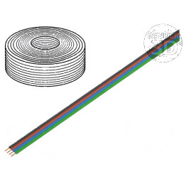 Cablu bandă FBK Toy 4x0,25mm2 cu litat Cu PVC 100V 10m | Electronic-mag.ro | Componente Electronice
