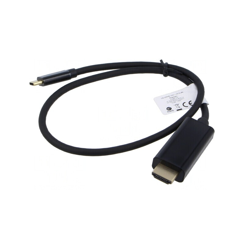Cablu adaptor USB 3.2 la HDMI 0,5m cu mufă USB-C aurită, negru | Electronic-mag.ro | Componente Electronice