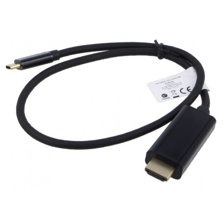 Cablu adaptor USB 3.2 la HDMI 0,5m cu mufă USB-C aurită, negru | Electronic-mag.ro | Componente Electronice