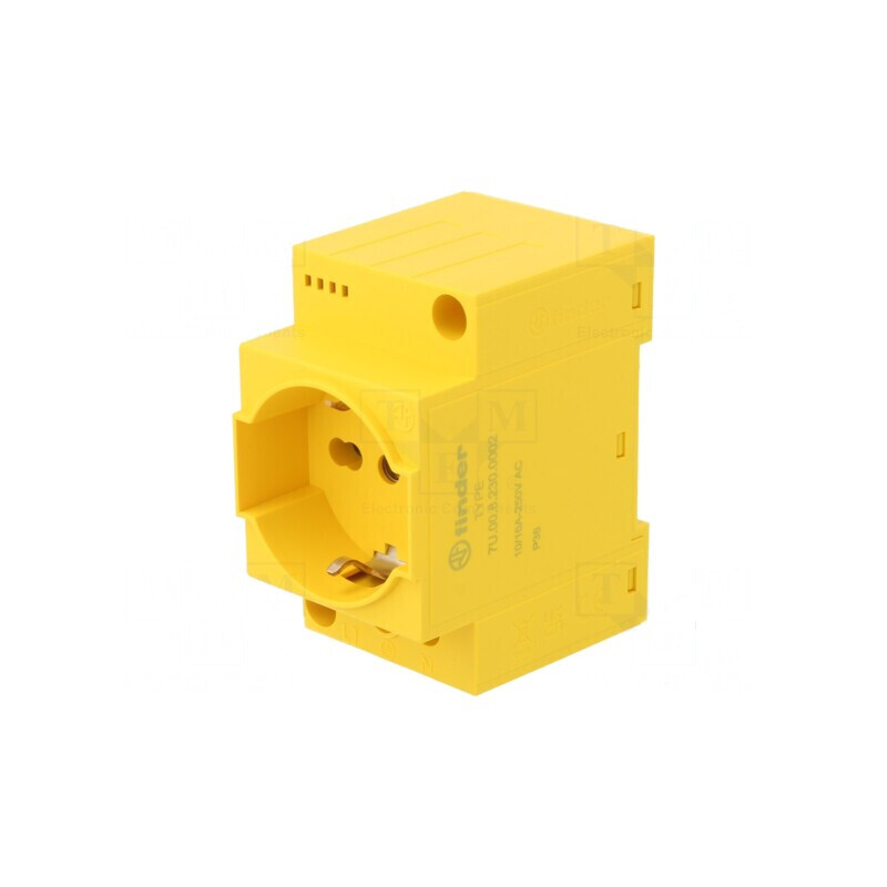 Conector alimentare AC mamă soclu 250VAC 16A galben PIN 3 | Electronic-mag.ro | Componente Electronice