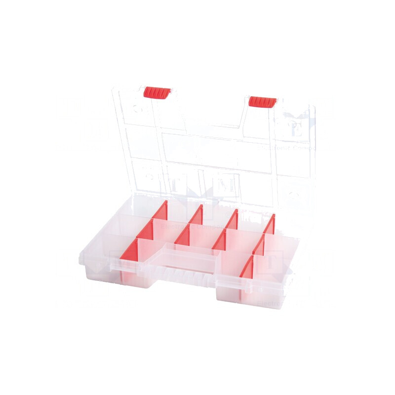 Container colectiv cu partiții transparent 390x290x65mm | Electronic-mag.ro | Componente Electronice