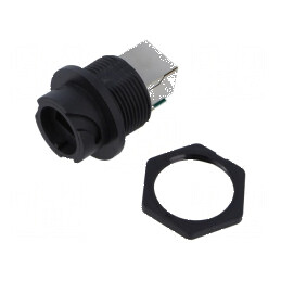 Drept de montare pe panou cu piuliță din spate, IP67, PIN 8 | Electronic-mag.ro | Componente Electronice