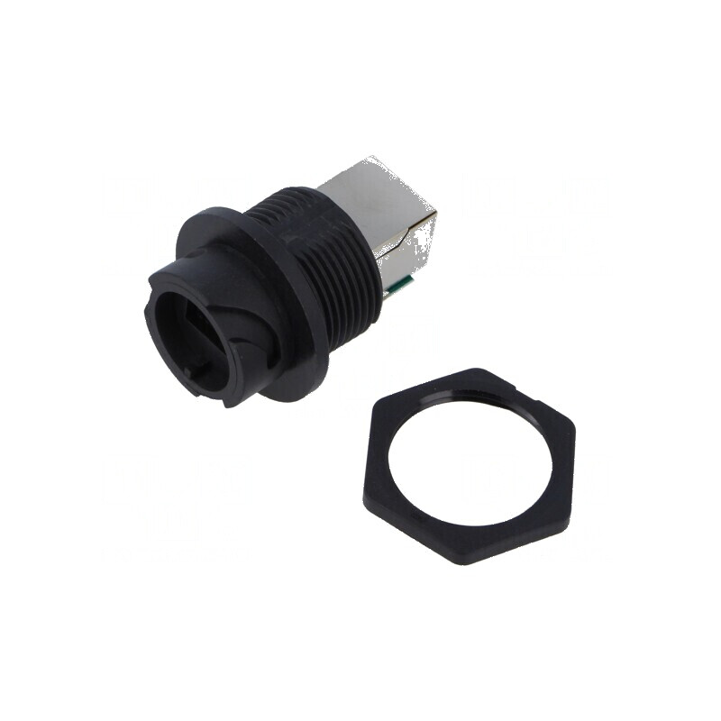 Drept de montare pe panou cu piuliță din spate, IP67, PIN 8 | Electronic-mag.ro | Componente Electronice