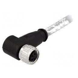 Conector M8 mamă 4 pini 90° cu cablu 0,5m PVC | Electronic-mag.ro | Componente Electronice