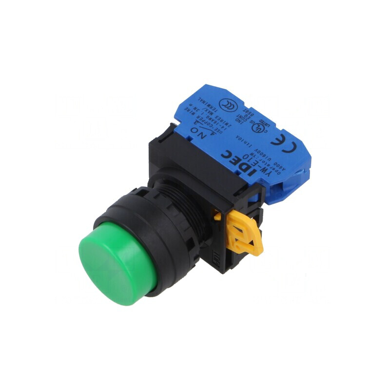 Comutator apăsare 22mm 2 NO verde Poz.i stab | Electronic-mag.ro | Componente Electronice