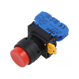 Comutator apăsare 22mm Poz.i 2 NO roșu | Electronic-mag.ro | Componente Electronice