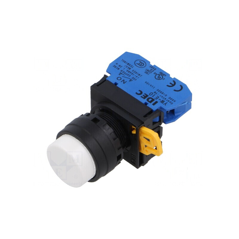 Comutator 22mm Alb Acţionat prin Apăsare 2 NO Poz.i | Electronic-mag.ro | Componente Electronice