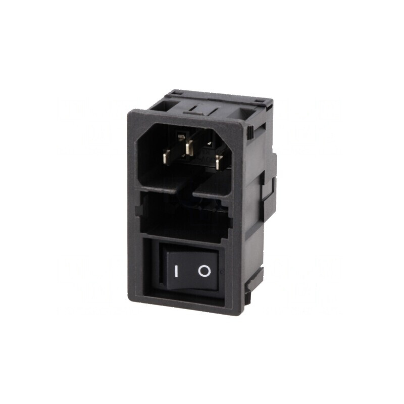 Conector alimentare AC soclu tată 10A 250VAC IEC 60320 | Electronic-mag.ro | Componente Electronice