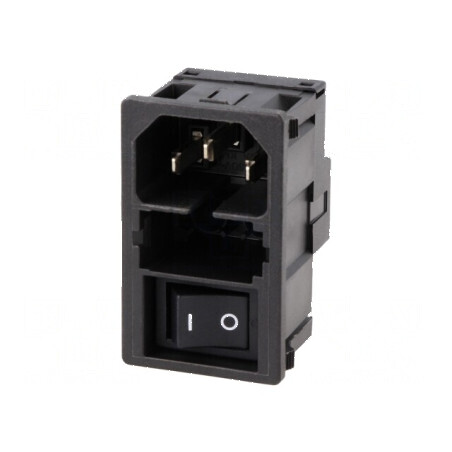 Conector alimentare AC soclu tată 10A 250VAC IEC 60320 | Electronic-mag.ro | Componente Electronice