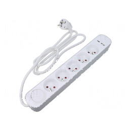 Prelungitor alimentare 3 prize 1,5m 16A PVC alb | Electronic-mag.ro | Componente Electronice
