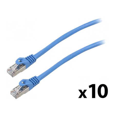 Patch cord F/UTP 6 litat CCA PVC albastru 1,5m 26AWG | Electronic-mag.ro | Componente Electronice