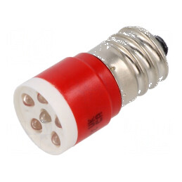 Lampă LED E14 roșie 230V 230VAC plastic -20° până la 60°C | Electronic-mag.ro | Componente Electronice