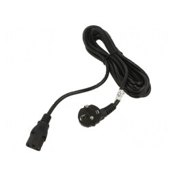 Cablu 3x1mm2 CEE 7/7 ştecăr unghi IEC C13 mamă PVC | Electronic-mag.ro | Componente Electronice